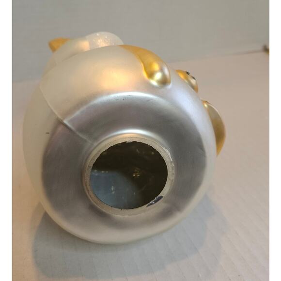 Large Glass Hand painted Snowman Christmas Ornament Glossy Sparkly Finish 9"x6" - Picture 6 of 8